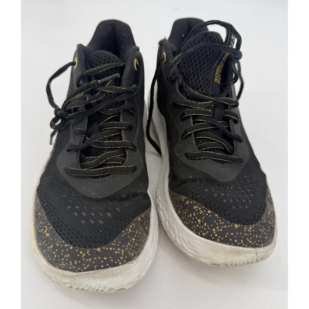 Under Armour Flow‎ Basketball Shoes Black Gold Speckle Low Top Athletic Sneaker